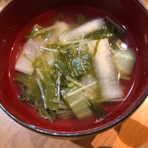 水菜と大根のお味噌汁